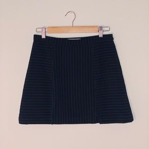 White Striped Navy Mini Skirt